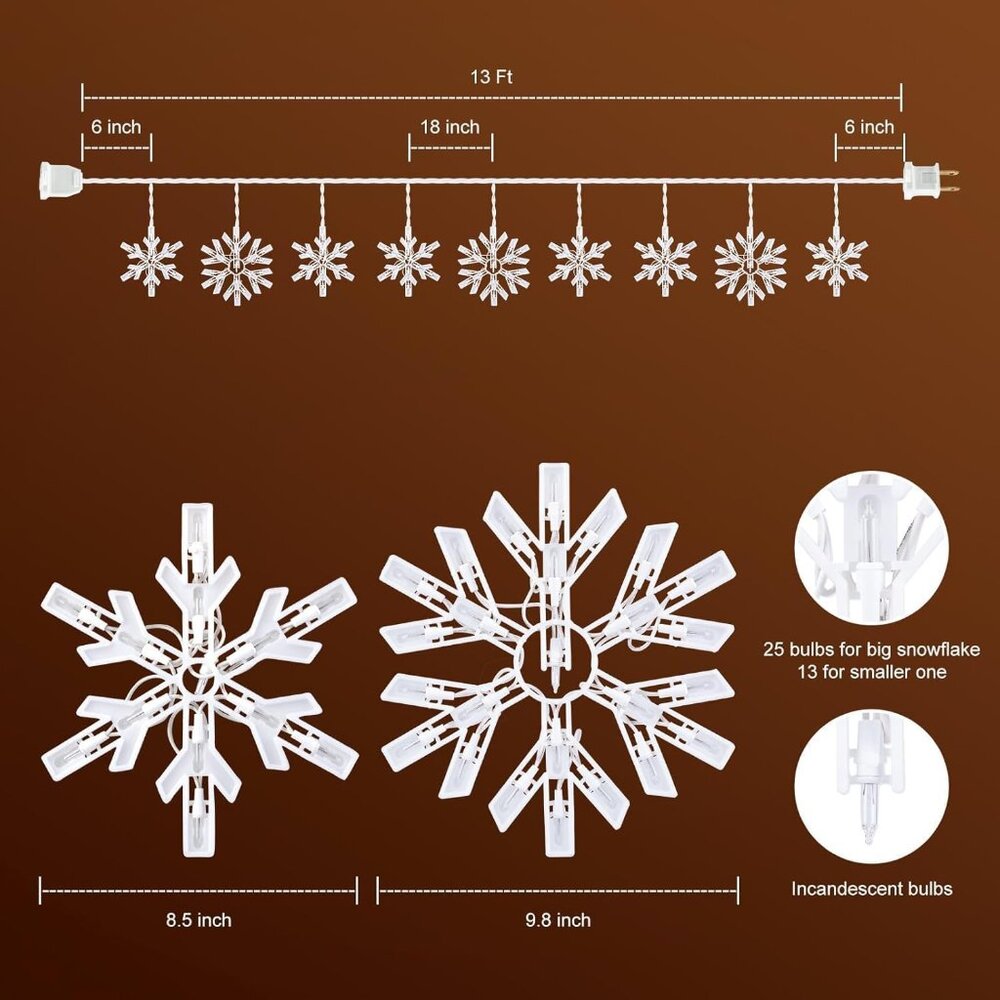 Luminous 13ft Snowflake String Lights With Dynami… - image 4